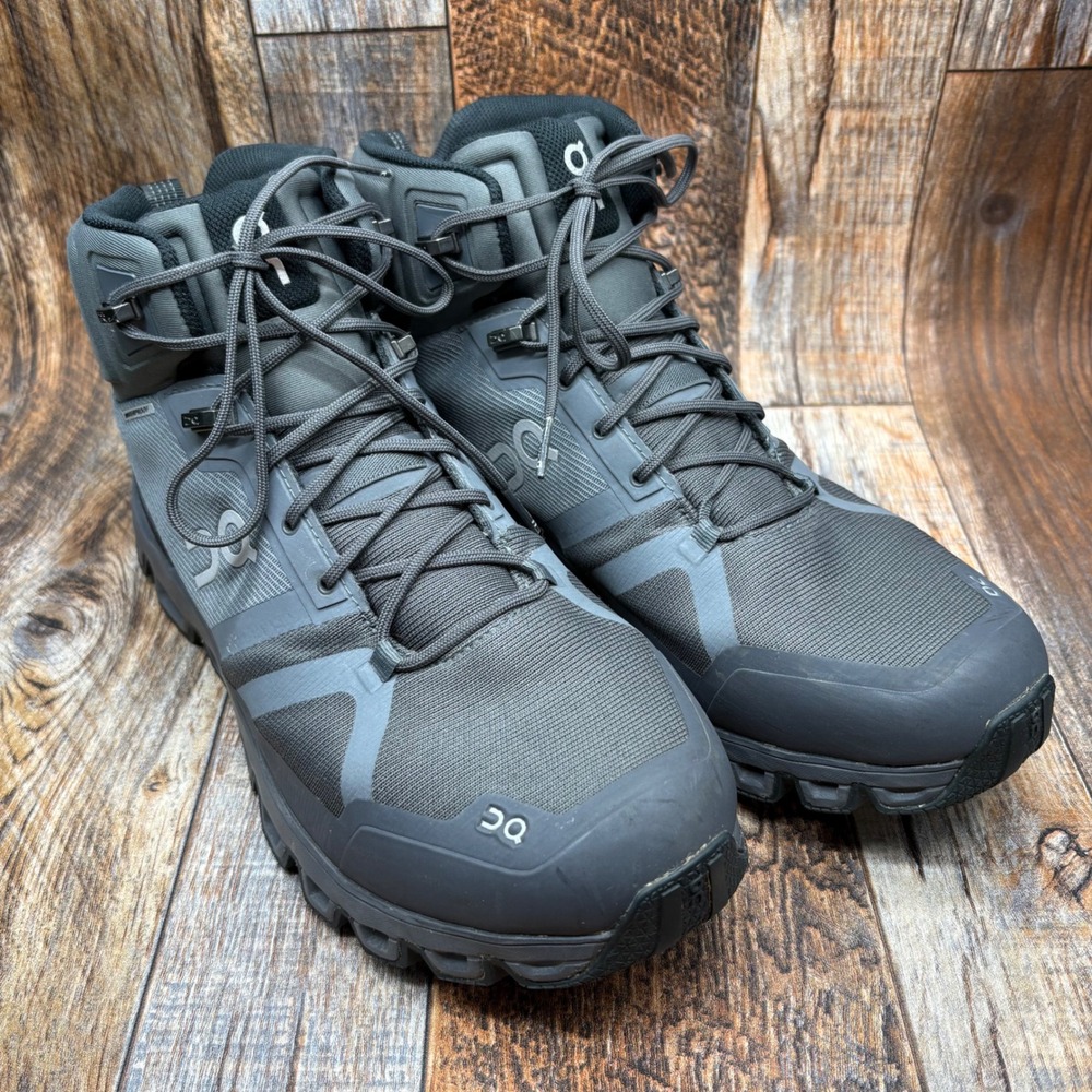 On Running Cloudrock Waterproof Hiking Boots Mens 10 Eclipse Grey 23.99246